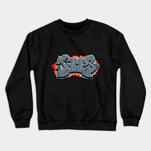 James graffiti name lettering Crewneck Sweatshirt